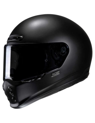 HJC- V10 Casque de course de moto intégral noir semi-plat