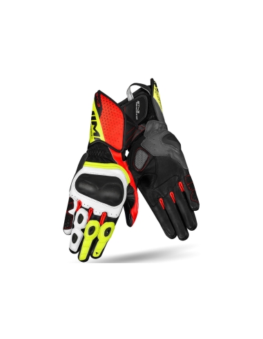 Shima St-3 SPORTs Uomo Guanti lunghi estivi in pelle da moto da corsa Nero Rosso Bianco Giallo Fluo