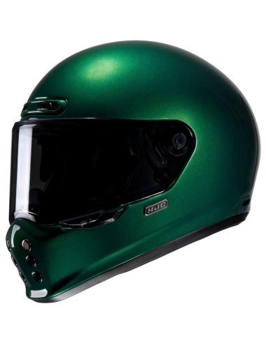 Casque de course de moto intégral vert foncé HJC V10 GRAPE