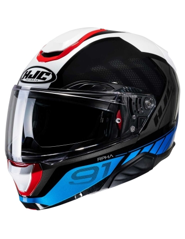 HJC RPHA 91 Refined MC21 Casque de moto modulaire de rue noir bleu blanc