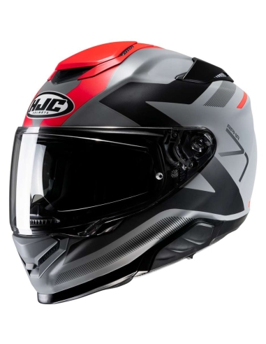 Casque de course moto intégral HJC RPHA 71 FIN MC1SF gris mat rouge