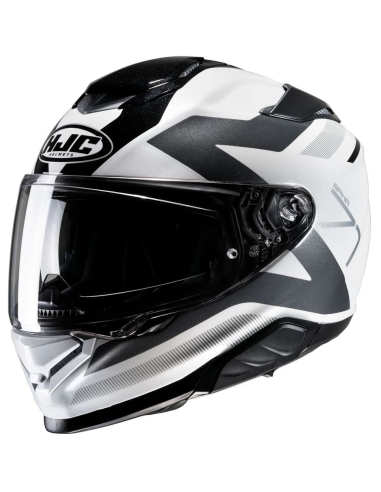 Casque de course moto intégral HJC RPHA 71 FIN MC10 blanc noir