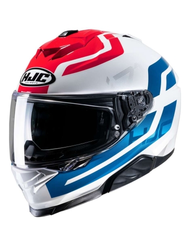 Casco integrale HJC i71 ENTA MC21 per moto da corsa bianco blu rosso