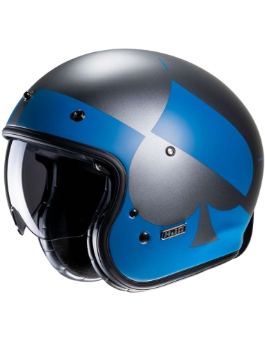 HJC V31 KUZ MC2SF Grey Blue Motorcycle Riding Open Face Helmet