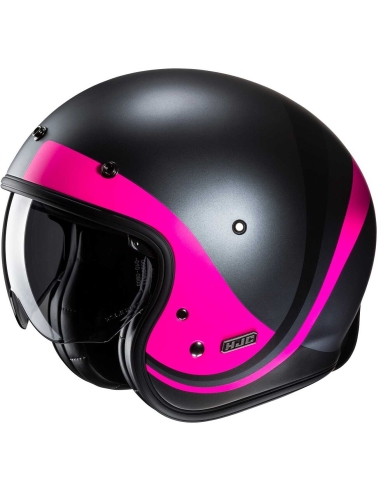 Casco de moto HJC V31 EMGO MC8SF Jet negro mate rosa