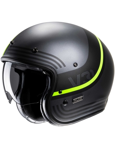 Casco de moto jet HJC V31 BYRON MC3HSF en Custom mate Negro Gris