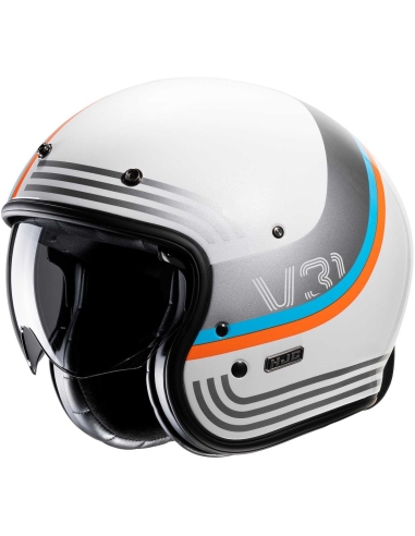 Casco moto jet HJC V31 BYRON MC27 in grigio nero opaco personalizzato