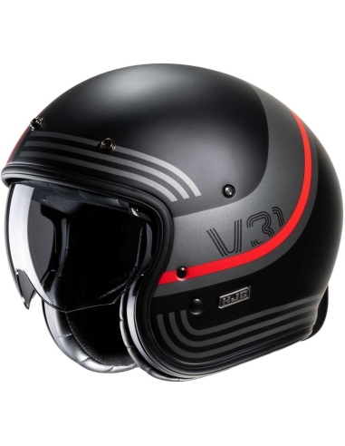 Casco Jet de Moto HJC V31 BYRON MC1SF negro mate gris