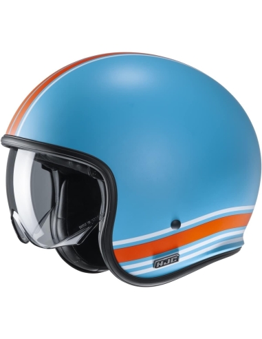 HJC V30 SENTI MC27SF Jet Scooter Helm Blau Orange