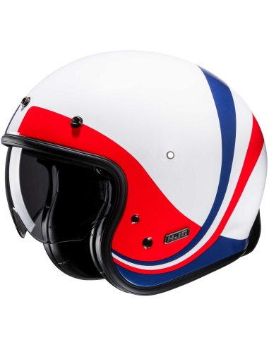 Capacete HJC V30 SENTI MC21 Jet Scooter Branco Azul Vermelho