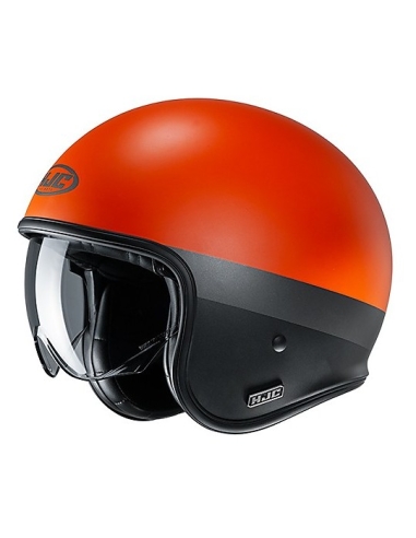 Casco HJC V30 PEROT MC7SF Jet Scooter negro mate naranja