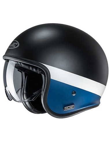 Casco HJC V30 PEROT MC2SF Jet Scooter negro mate blanco azul