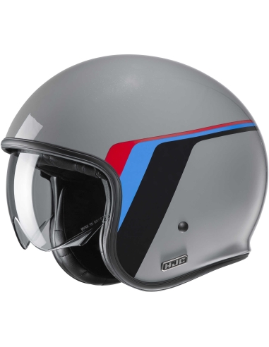 Casque d'équitation urbain HJC V30 OSOR MC5 Jet gris rouge bleu