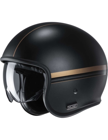 HJC V30 HARVEY MC9SF Opaque Motorcycle Urban Riding Open Face Helmet Matt Black Gold