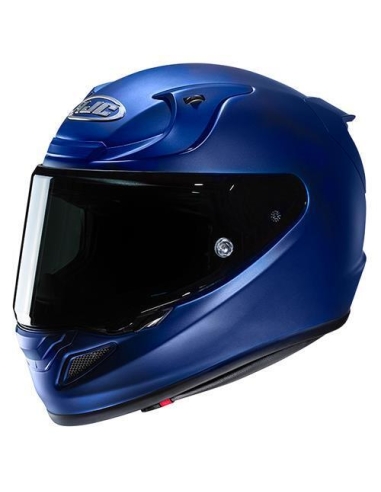 Casque intégral de course de moto bleu métallisé semi-plat HJC RPHA 12