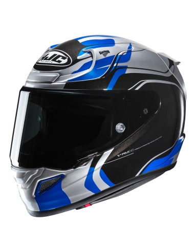 Casque intégral de course moto HJC RPHA 12 LAWIN MC2 noir mat bleu