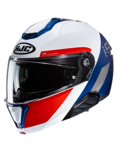 HJC i91 BINA MC21 Casco Modular de moto de conducción urbana Blanco Azul Rojo