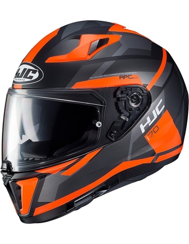 Casque de moto intégral double visière HJC I70 Elim MC6HSF noir orange