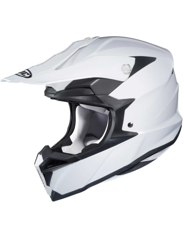 Casco integrale HJC i50 Monocolore bianco Cross Enduro sportivo per moto da corsa e avventura