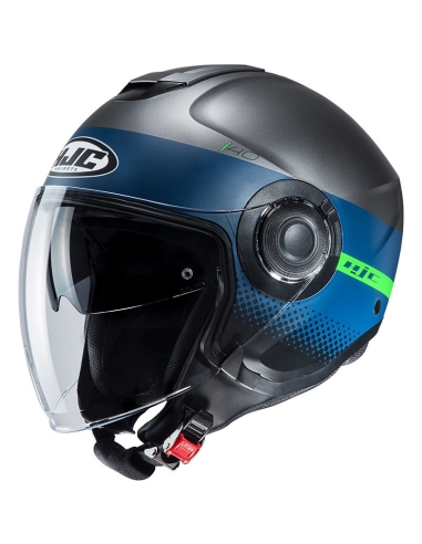 HJC i40 UNOVA MC4HSF Capacete a jato de scooter com viseira dupla