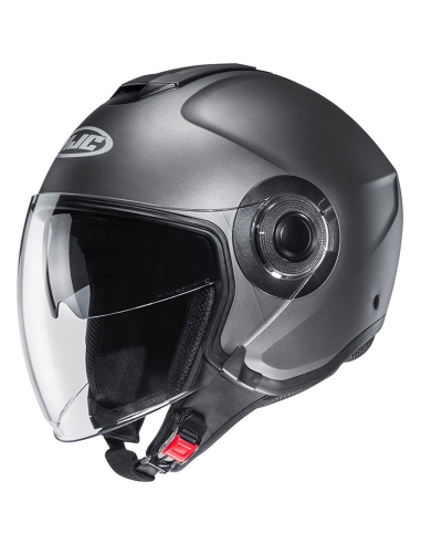 HJC Moto i40 Urban Scooter Riding Jet Helmet Double Visor Semi Titanium