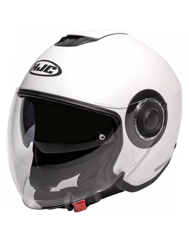 Casco jet da equitazione HJC Moto i40 scooter urbano doppia visiera bianco semi opaco