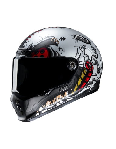 Capacete de moto de turismo HJC V10 Vatt MC1SF vermelho completo