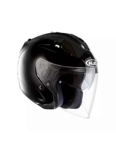 HJC Fibre Glass Jet Uni Face Open Face Casque en métal noir