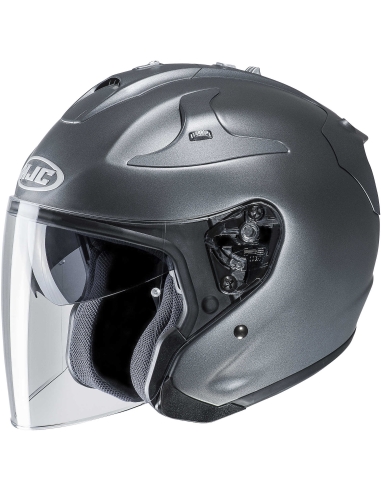 HJC Fiber Glass Jet Uni Open Face Helmet Silver