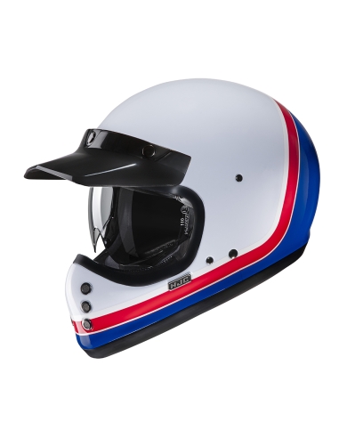 HJC V60 Scoby MC21 Weiß Rot Blau Integral-Sport-Motorradhelm