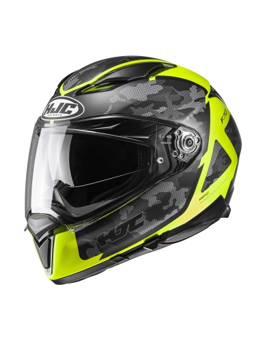 Casque moto intégral de tourisme HJC F70 Katra MC3HSF jaune