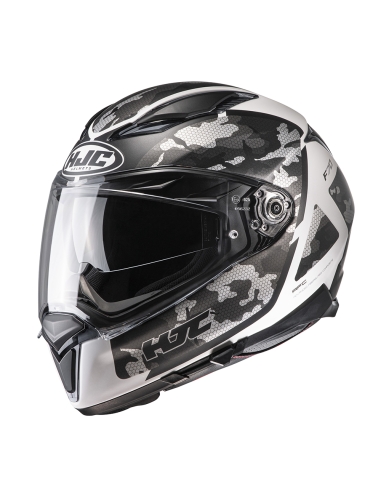 Casque moto intégral de tourisme HJC F70 Katra MC10SF blanc