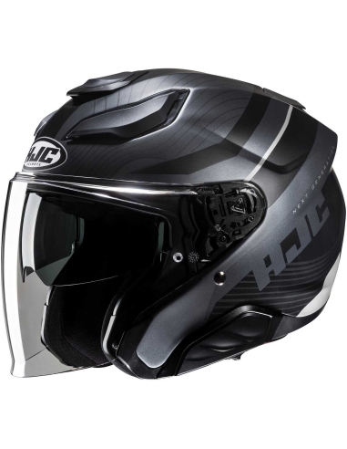 HJC F31 NABY MC5SF Motorrad-Sporttouring-Jethelm mit offenem Gesicht, Grau Schwarz