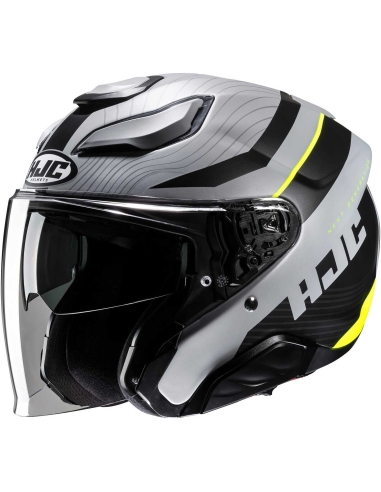 HJC F31 NABY MC3HSF Motorrad-Sport-Reithelm mit offenem Gesicht, mattgrau und schwarz