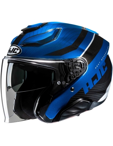 HJC F31 NABY MC2 Motorrad Sport Jethelm mit offenem Gesicht Blau Schwarz