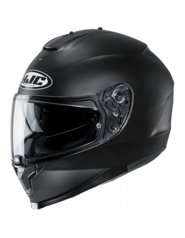 HJC C70 Capacete de moto esportiva preto sólido com certificação CE