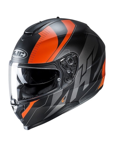 HJC C70 Boltas MC7SF Schwarz Orange Vollvisier-Motorradhelm mit Doppelvisier