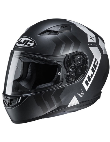 HJC CS-15 MARTIAL MC5SF Preto Mate Branco Capacete Integral para Motocicleta