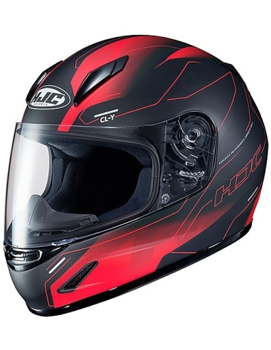 Casco de moto integral HJC Cl-Y TAZE MC1SF negro rojo mate