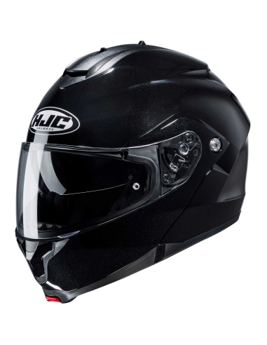 HJC C91N Capacete de turismo modular de metal preto sólido para motocicleta