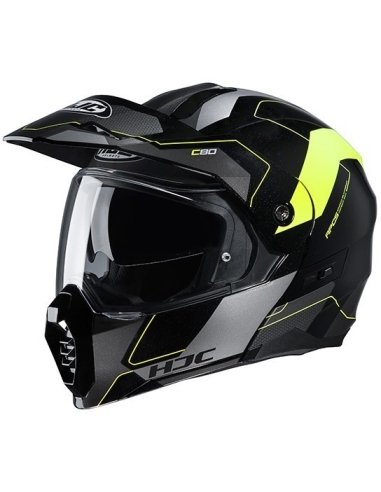 Casco moto Adventure Sports Touring HJC C80 Nero Giallo Fluo