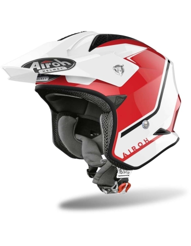 Airoh TRR S Keen vermelho brilhante urbano Jet capacete de motociclismo de scooter de face aberta