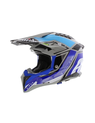 Casque Airoh Aviator 3 League Bleu brillant pour motocross et moto tout-terrain