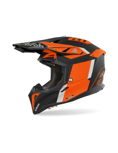 Airoh aviator 3 glory naranja mate off road motocross dirtbike casco