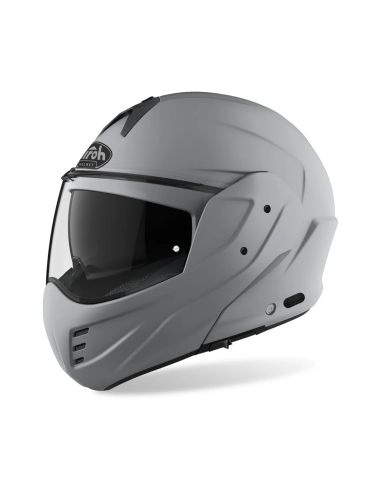 Casco de moto modular abatible Airoh Mathisse color gris mate