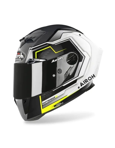 Airoh GP550 S Rush Blanco/Amarillo Brillo Casco integral Touring Motocicleta