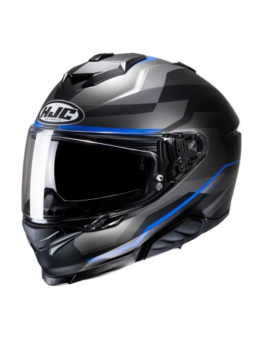 HJC- i71 NIOR MC2SF Full Face Sports Motorbike Racing Helmet Matt Black Blue