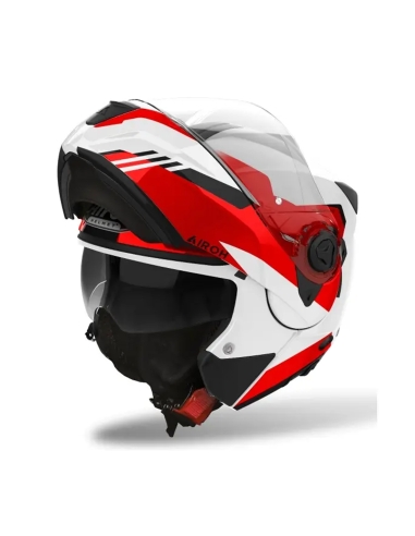 airoh specktre clever rojo brillo modular Flip front casco de moto