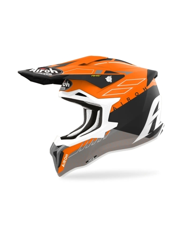 Casco de moto off road Airoh strycker skin naranja mate