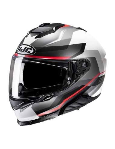 HJC- i71 NIOR MC1SF Casque intégral de course de moto de sport blanc mat noir rouge